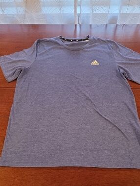 Adidas Short-Sleeve Heather Navy Athletic Tee Size L